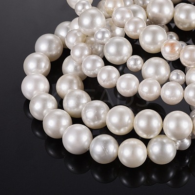 Shell Pearl Stretch Bracelets Sets BJEW-JB04108-1