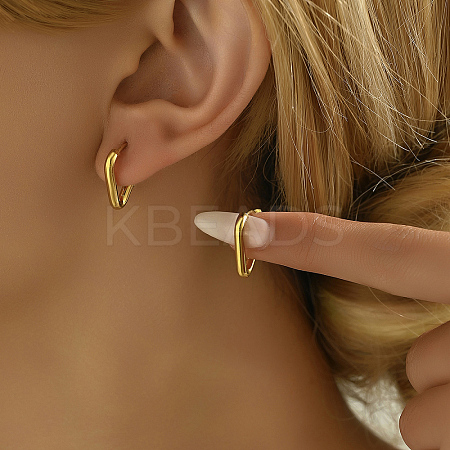 Classic Minimalist Elegant 201 Stainless Steel Hoop Earrings BI8954-1-1