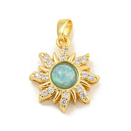 Rack Plating Brass Cubic Zirconia Pendants KK-H476-11G-05-1