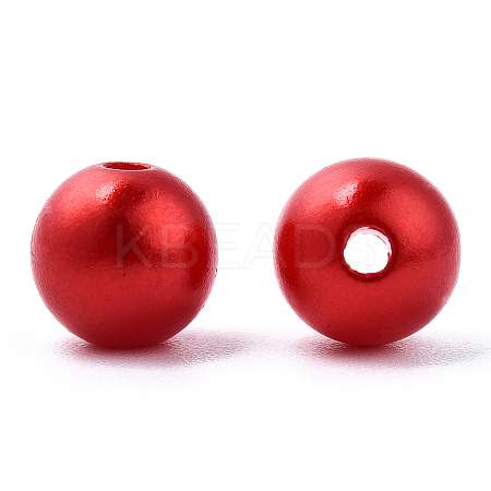 Spray Painted ABS Plastic Imitation Pearl Beads OACR-T015-05B-13-1