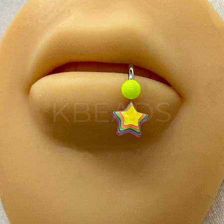 316L Surgical Stainless Steel with Acrylic Lip Rings FS-WG019E1-10-1