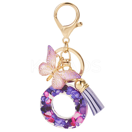 Resin Butterfly Pendant Keychains KEYC-TAC0034-03O-1
