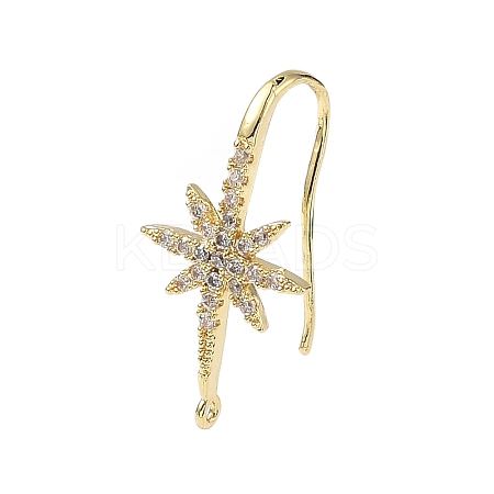 Brass Micro Pave Clear Cubic Zirconia Hoop Earring Findings LS-KK-H521-01G-1