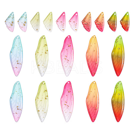 20Pcs 10 Styles Transparent Resin Big Pendants RESI-TA0003-25D-1