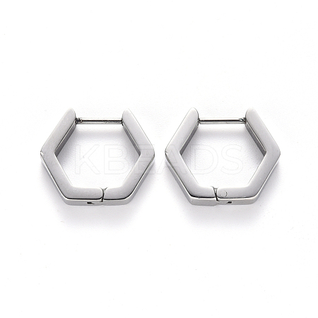 Non-Tarnish 304 Stainless Steel Huggie Hoop Earrings X-STAS-S103-24P-1