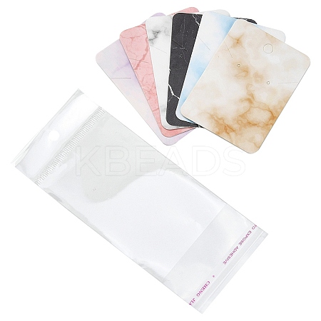 60Pcs 6 Colors Paper Jewelry Display Cards CON-YW0001-38-1