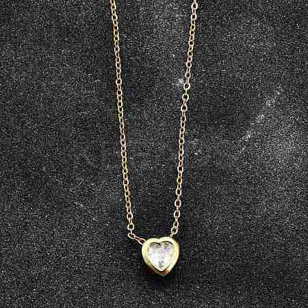 304 Stainless Steel Pendant Necklaces NJEW-O108-14G-1
