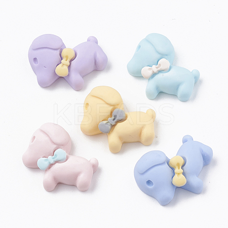 Opaque Resin Puppy Cabochons CRES-S304-63-1