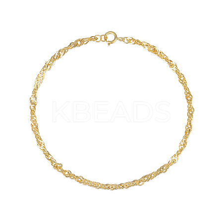 Golden 925 Sterling Silver Mesh Chain Bracelet CJ1255-12-1