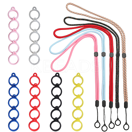 5Pcs 5 Colors Nylon Cord Neck Straps DIY-GF0008-30-1