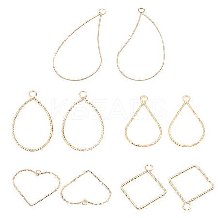 48Pcs 6 Style Brass Pendants KK-BC0002-23-1