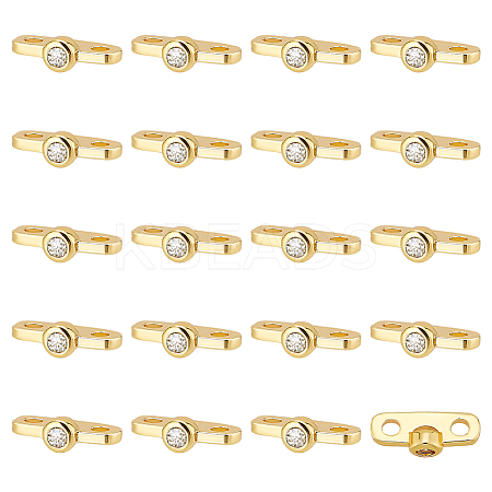 20Pcs Brass Pave Clear Cubic Zirconia Connector Charms KK-BC0012-40-1