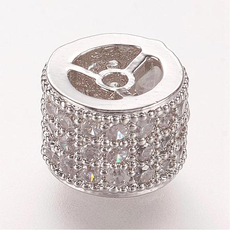 Brass Micro Pave Cubic Zirconia Beads ZIRC-L061-28P-1