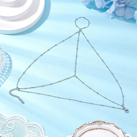 304 Stainless Steel Satellite Chain Toe Ring Anklets for Women AJEW-AN00662-02-1