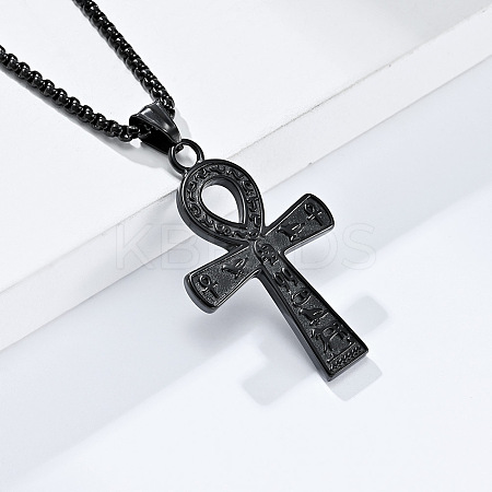 Egyptian Ankh Cross 304 Stainless Steel Pendant Necklaces FS-WGB3CB3-03-1