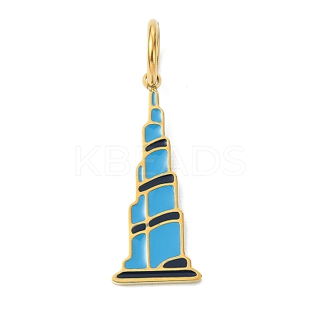 304 Stainless Steel Enamel Pendants STAS-A145-01E-G-1