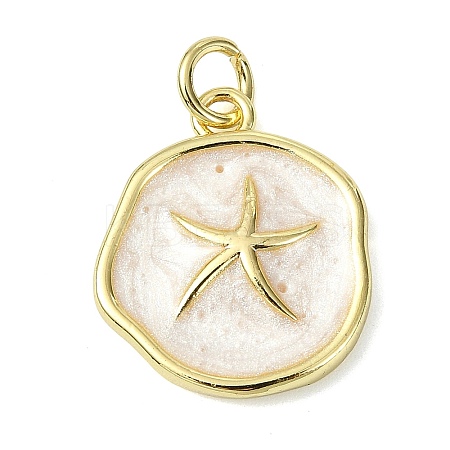 Ocean Theme Brass Enamel Pendants KK-H270-06G-06-1