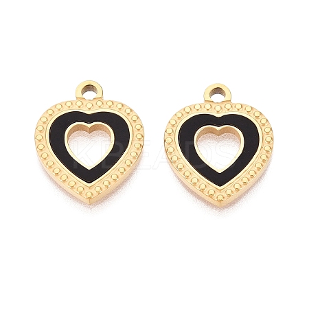 304 Stainless Steel Enamel Pendants STAS-Q111-14G-02-1