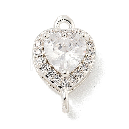 Brass Pave Cubic Zirconia Connector Charms KK-Z072-06S-02-1