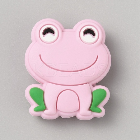 Frog Food Grade Eco-Friendly Silicone Focal Beads SIL-WH0006-29H-1