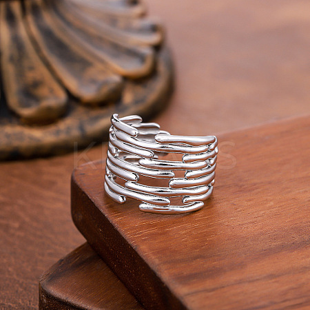 304 Stainless Steel Cuff Open Rings WG78D4A-02-1