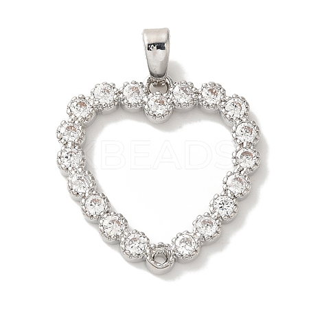 Rack Plating Brass Micro Pave Cubic Zirconia Pendants KK-U027-43P-1