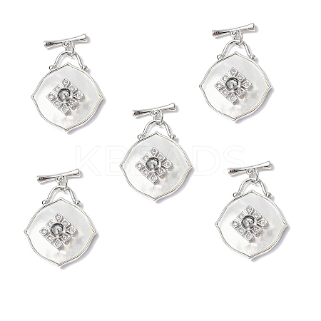 Rhombus Shell Toggle Clasps LS-KK-P223-09P-1