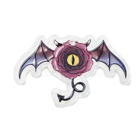 Halloween Style Printed Acrylic Pendants OACR-M007-02C-1