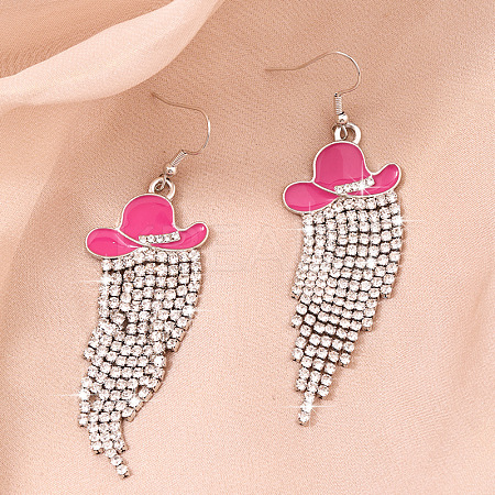 Alloy Rhinestone Dangle Earrings FS-WG4606E-03-1