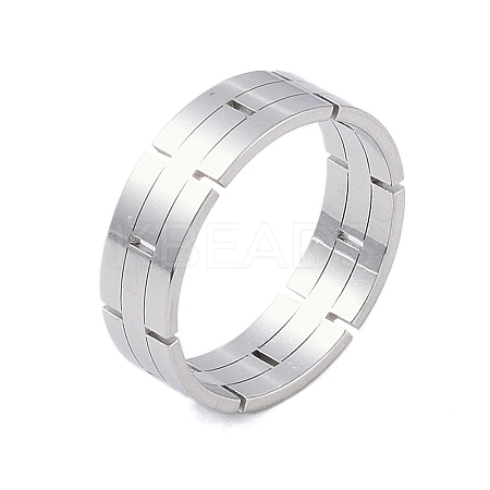 Non-Tarnish 304 Stainless Steel Chain Shape Finger Ring LS-RJEW-C084-01C-P-1
