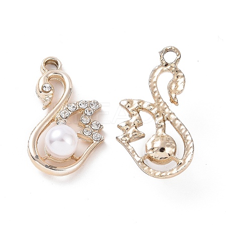 Alloy Crystal Rhinestone Pendants ALRI-H004-12KCG-1