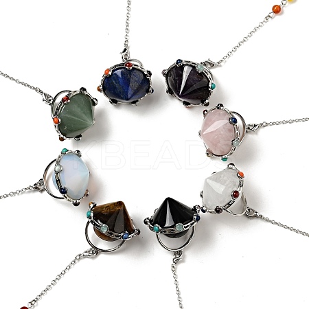 Natural & Synthetic Gemstone Cone Dowsing Pendulums G-G860-05P-1