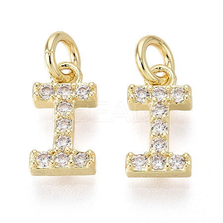Brass Micro Pave Clear Cubic Zirconia Charms KK-N241-001I-1