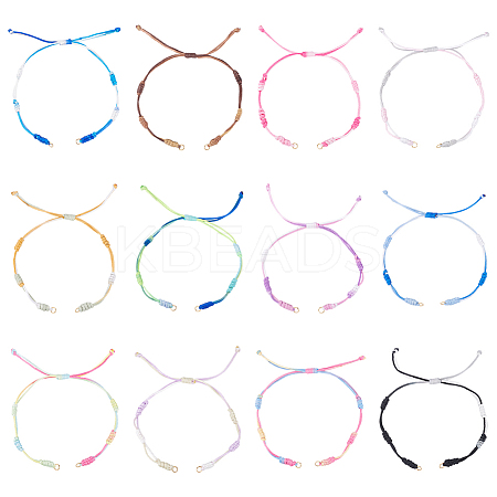 12 Colors Segment Dyed Nylon Thread Cord Bracelets Making BJEW-UN00011-1