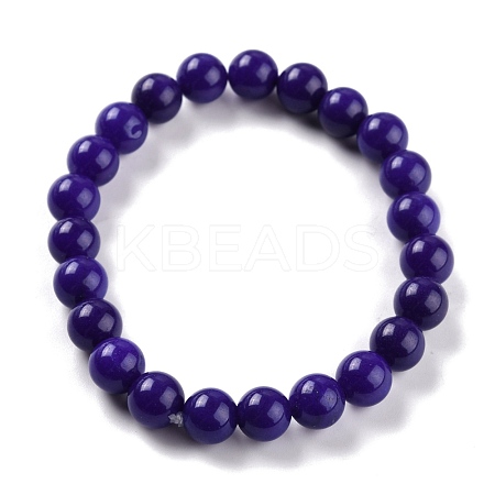 Dyed Natural Jade Beads Stretch Bracelets BJEW-G633-B-14-1