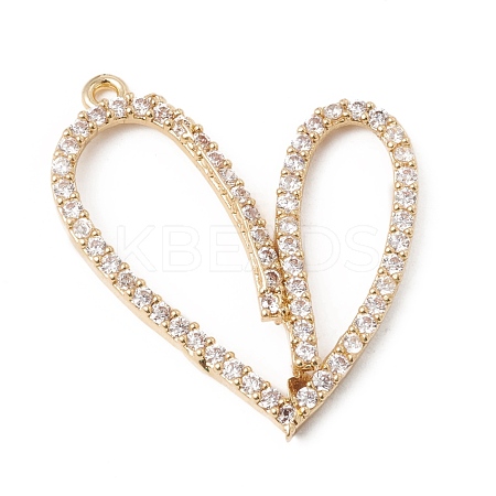 Eco-Friendly Rack Plating Brass Micro Pave Cubic Zirconia Pendants KK-F835-05G-1