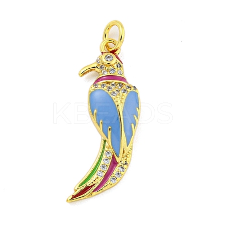 Brass Micro Pave Clear Cubic Zirconia Pendants KK-R159-14C-G-1