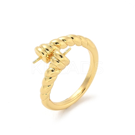 Brass Cup Peg Open Cuff Ring Settings KK-G518-10G-05-1