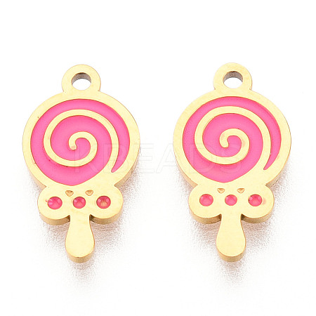 304 Stainless Steel Enamel Charms STAS-T065-59G-02-1