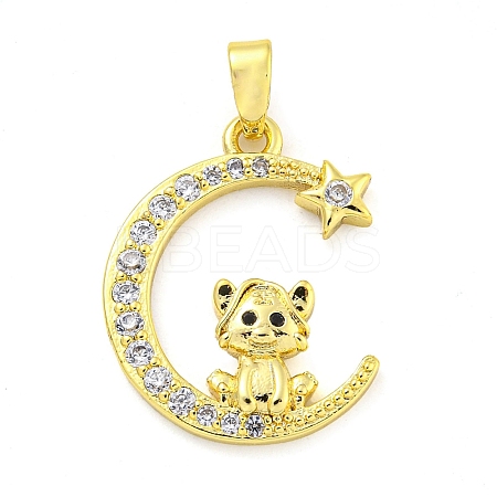 Brass Micro Pave Clear Cubic Zirconia Pendants FIND-Z044-03K-1