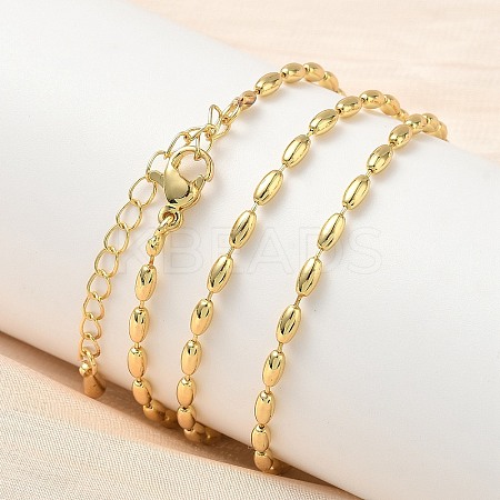 2.5MM Brass Rice Ball Chain Necklaces LS-NJEW-P339-04G-1
