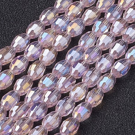 Electroplate Glass Beads Strands GC885Y-6-1