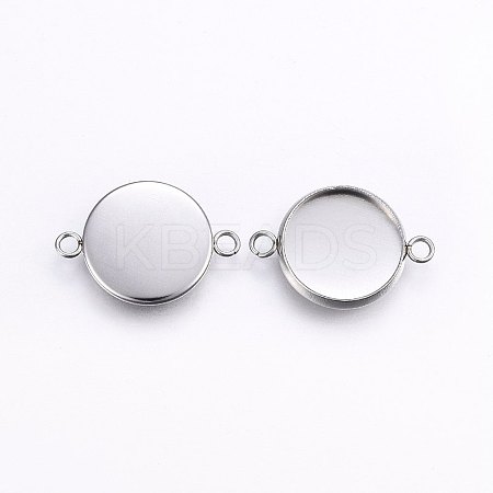 Tarnish Resistant 304 Stainless Steel Cabochon Connector Settings X-STAS-I095-28P-C-1