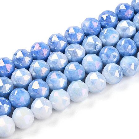 Anti-Tarnish Electroplate Glass Beads Strands GLAA-N010-8mm-02-1