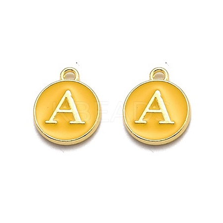 Golden Plated Alloy Enamel Charms LS-ENAM-Q437-13A-1