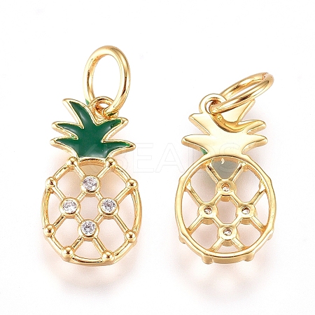 Brass Enamel Charms X-ZIRC-L070-68G-1