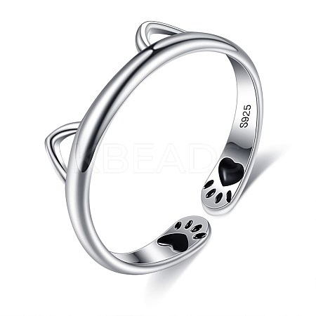925 Sterling Silver Cuff Rings RJEW-BB70407-1