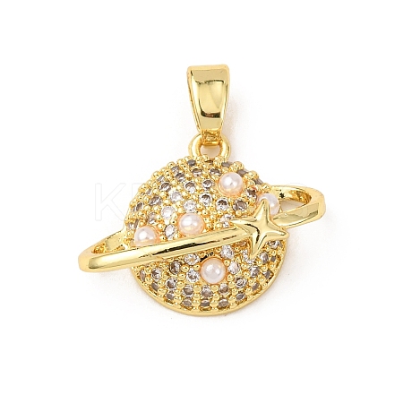 Brass Micro Pave Cubic Zirconia Pendants KK-F917-05A-G-1