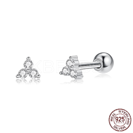 Rhodium Plated 925 Sterling Silver Stud Earring EJEW-BB72109-P-A3-1