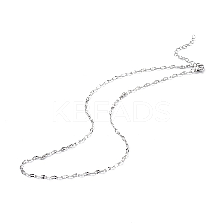 Non-Tarnish 304 Stainless Steel Dapped Chain Necklace for Men Women STAS-B039-07P-1